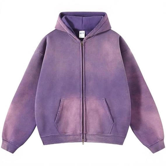 European and American High Street Autumn and Winter Spray-Dyed Washed Vintage 400g Double-Zip Hoodie with Holes Washed Hoodie Bape European and American High Street Autumn and Winter Spray-Dyed Washed Vintage 400g Double-Zip Hoodie with Holes Washed Hoodie Bape