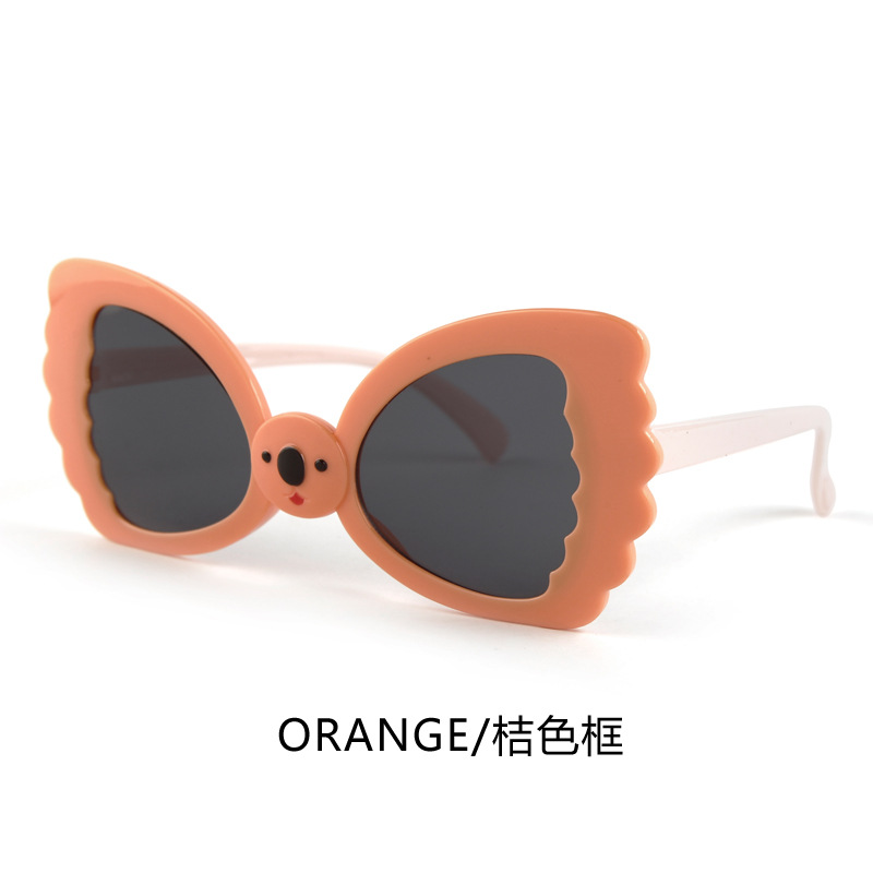 Niños, niñas y niños, gafas de sol, arco, marco de forma especial, gafas de color caramelo, moda cóncava, gafas de sol extrañas