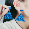 Fashionable earrings, acrylic triangle, simple and elegant design