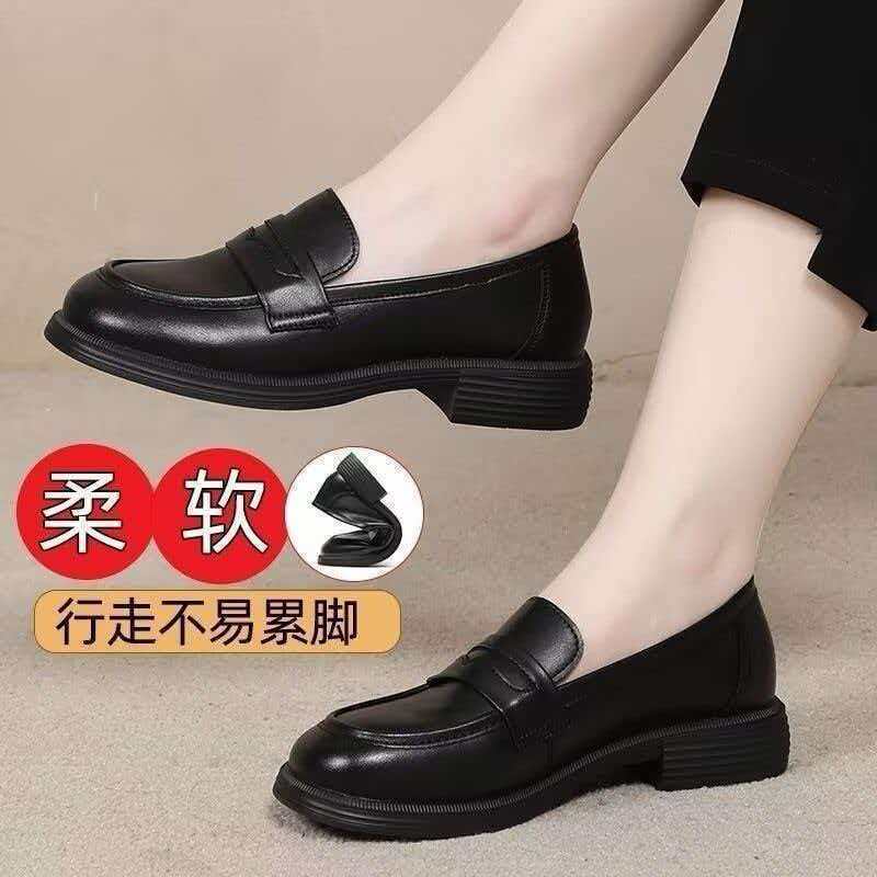 Zapatos de Lefour para mujeres primavera y otoño 2026 nuevos zapatos de mamá zapatos de cuero suave zapatos de cuero planos zapatos de mujer británicos