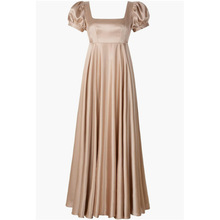 香槟色伴娘服2025新款夏季显瘦遮肉婚礼姐妹团礼服女缎面连衣裙