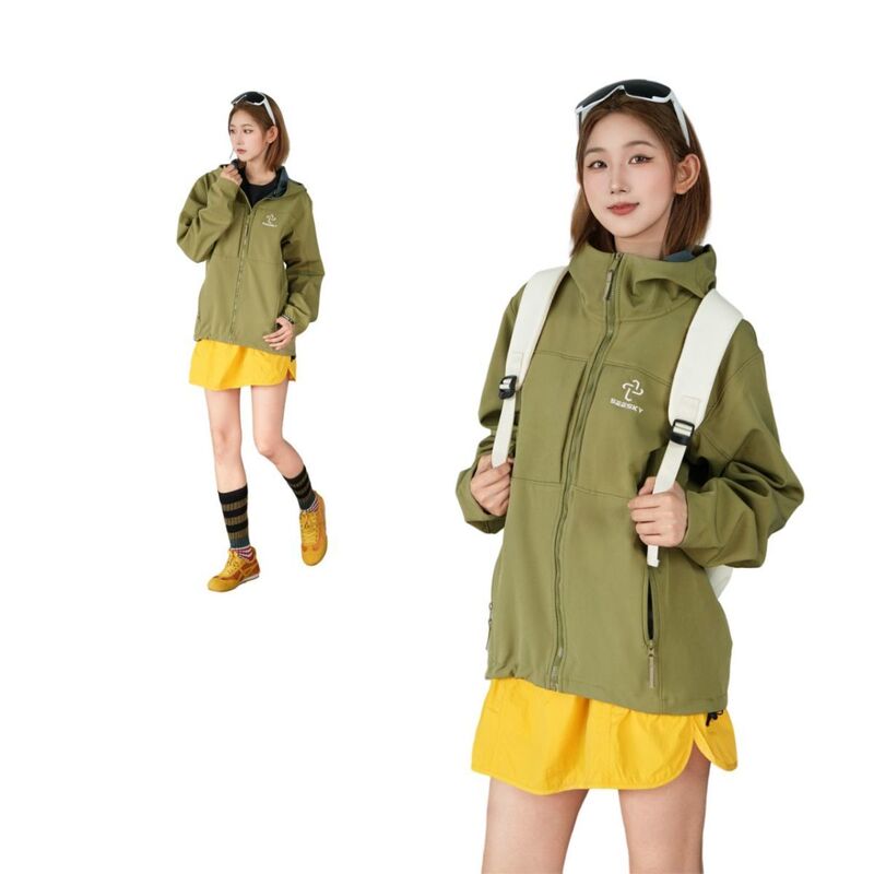 Outdoor Softshell Jacket 2025 Model Windproof Mountaineering Camping Travel Lightweight Fleece-Lined Warm Sports Couple's Jacket