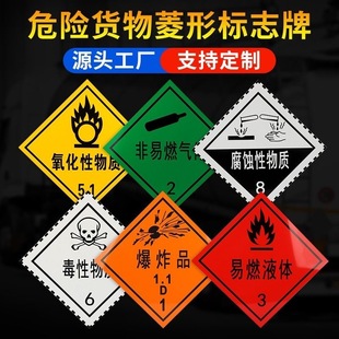 New National Standard Dangerous Goods Vehicle Sign Aluminum Plate Reflective Film Identification Sticker Cargo Stainless Steel Diamond Plate Warning