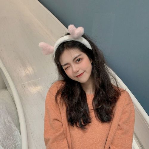 Japanese and Korean  New Autumn Rabbit Hair Faux Hair Band for Women, Face Washing Outing Versatile Non-Slip Hair Tie Headband with Flower Hair Accessory