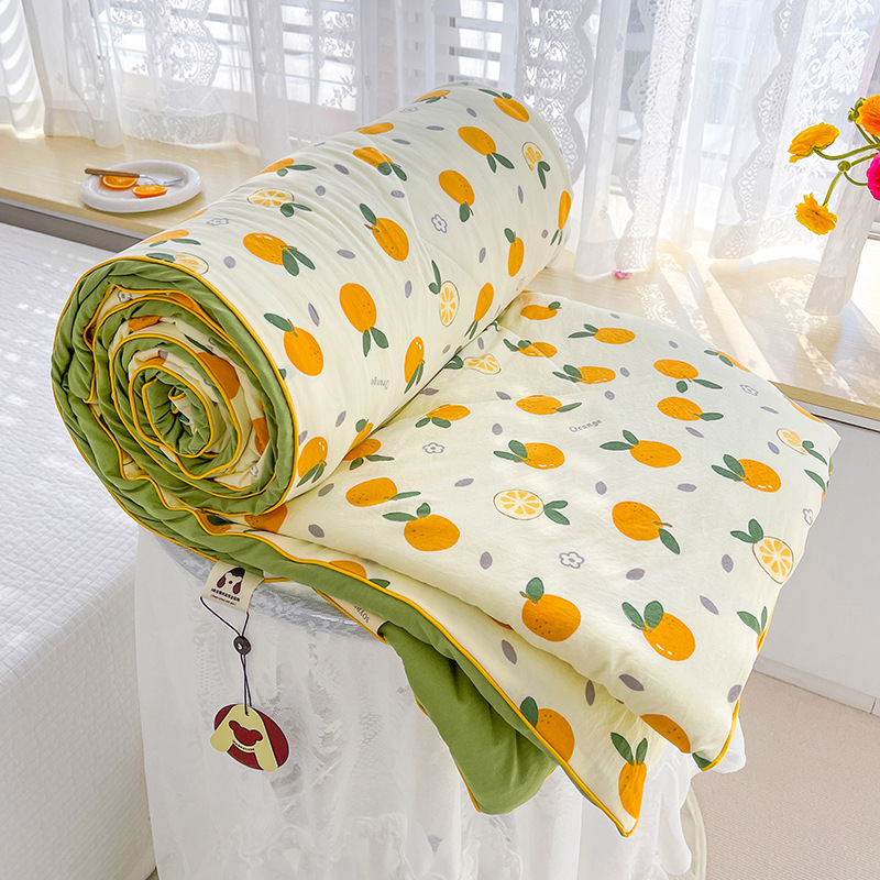 Category A maternal and infant double-layer yarn cartoon summer cool quilt double summer book quilt soft soybean quilt machine washable hair replacement