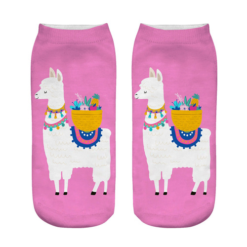 Digital printing socks with arbitrary pattern unicorn heat transfer socks animal embroidery cartoon socks breathable comfortable