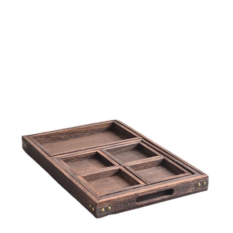 Japonés Paulownia té bandeja Casa de Té B & B juego de té tetera bandeja de almacenamiento compartimiento tarde té pastelería bandeja traje