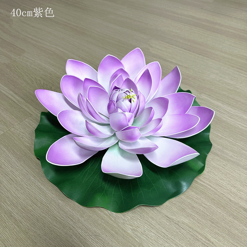 Loto de loto artificial piscina de lirio de agua pecera Buda Salón decorativo flor EVA agua flotante estilo pastoral suministro directo de fábrica