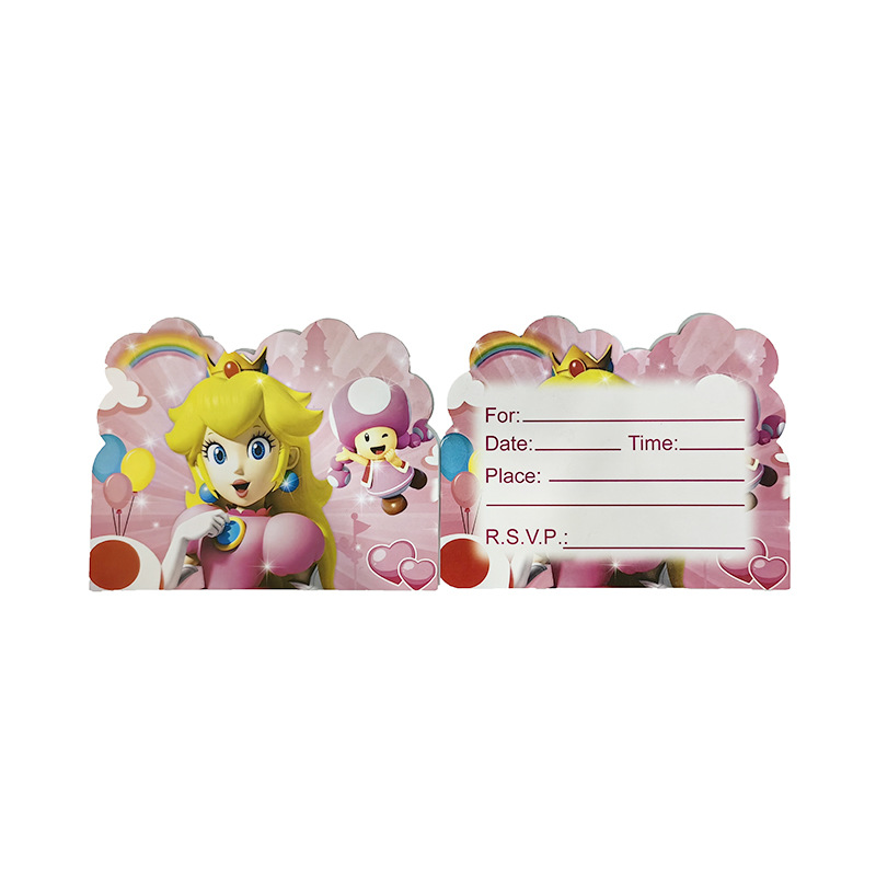 Biqi princesa melocotón tema fiesta de cumpleaños de los niños decoración vajilla Placa de papel desechable taza de papel mantel