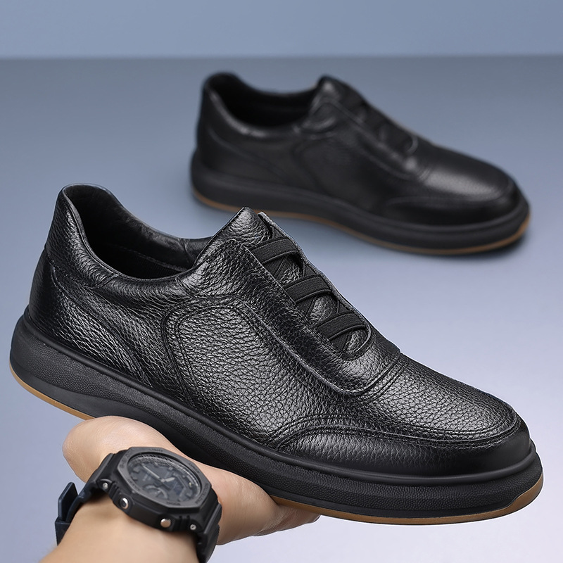 Piel de vaca de primera capa verano nuevos zapatos casuales para hombres cuero transpirable zapatos para hombres de un pie zapatos de cuero de todo fósforo