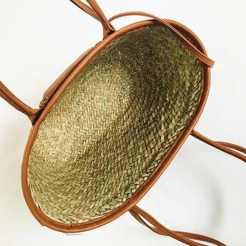 One piece drop shipping Laizhou straw bag open large bag woven bag shoulder bag women's handbag twill basket bag new style