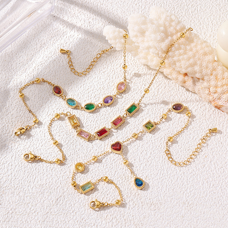 TENA Europa y América personalidad transfronteriza diseño geométrico color zircon pulsera ligera de lujo de alta calidad no se desvanece pie al por mayor