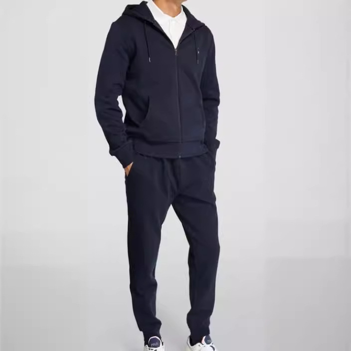 2025 Cross-Border Men's New Classic Fashion Casual Outdoor Sports Slim Trendyy Fleece Zipper Suit Sweatshirt