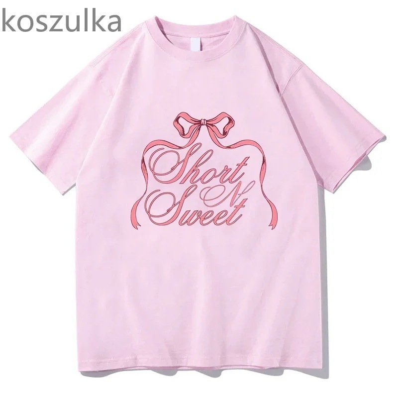 サブリナ カーペンター ショート アンド スイート アルバム ツアー Tシャツ ラウンドネック 半袖 Tシャツ メンズ レディース ストリート|undefined