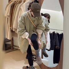 中长款加厚加绒外套女冬季新款2025巨好看派克服风衣保暖棉服上衣