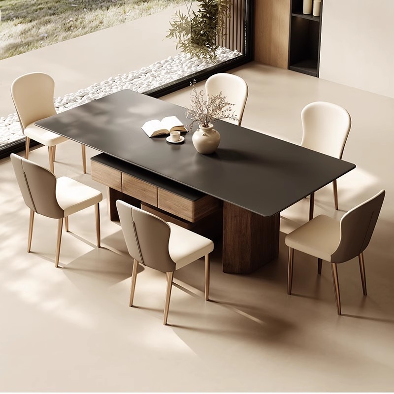 La mesa de mahjong se puede levantar, mesa de comedor de tablero de roca, muebles multifuncionales de doble uso, 2024 nuevo apartamento pequeño para el hogar