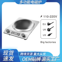 跨境美规凹面电磁炉家用大功率猛火炒菜无辐射易清洗多功能电磁灶