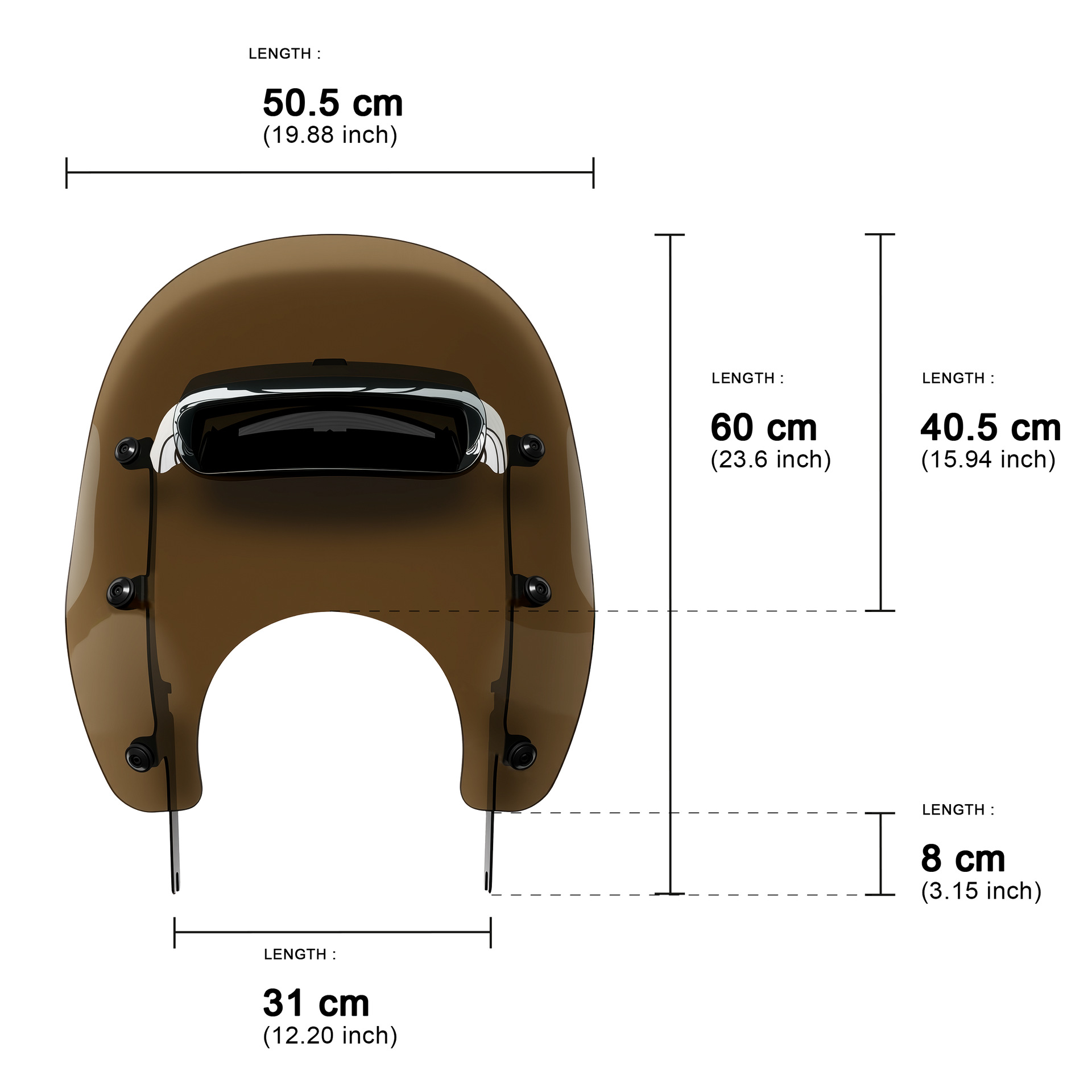 Motorcycle Windshield Suitable for Harley 94-25 Road King, Original New Design with Vents and Reinforced Pc