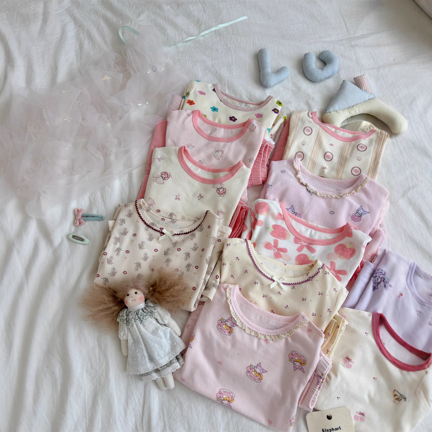 Children's Pajamas, Class A, Seamless Home Set, Boys and Girls Cartoon Underwear Two-Piece Set, Baby Home Clothes