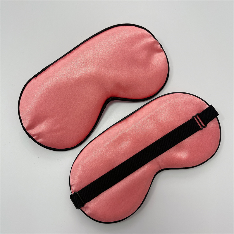 Máscara de ojo de seda para dormir de doble cara de seda artificial Máscara de ojo de sombreado de seda de mora color sólido máscara de ojo de satén en stock al por mayor