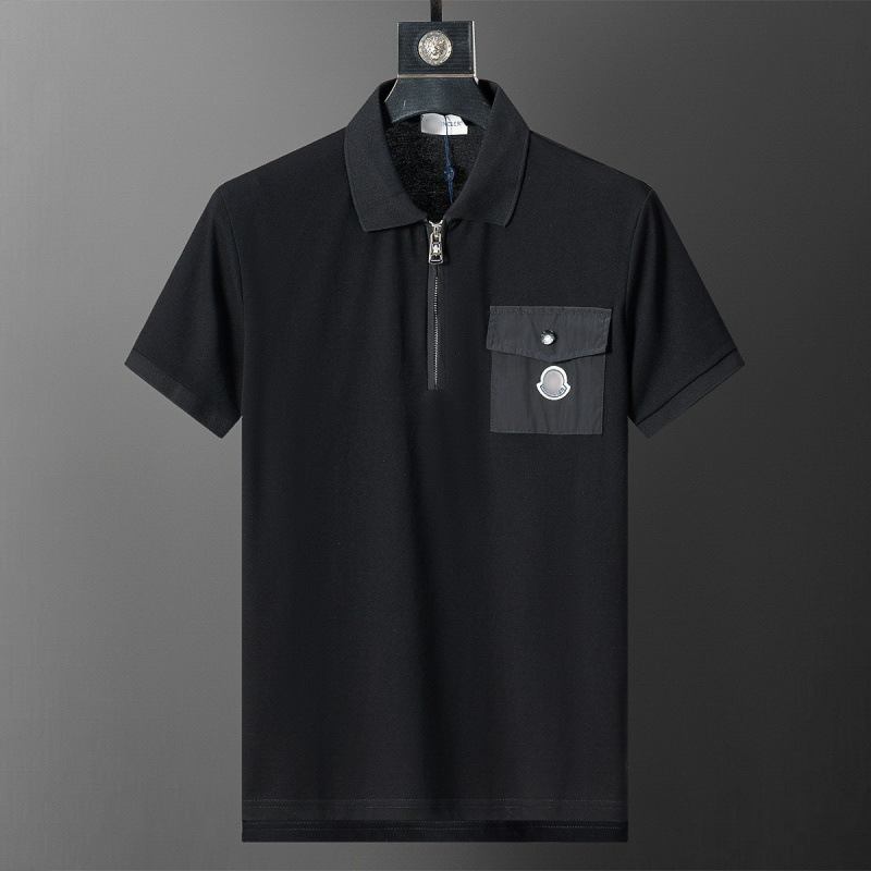 Camiseta de polo transfronteriza correcta de color sólido Jacquard camiseta de manga corta de punto Casual Compliance comercio exterior Dunhuang