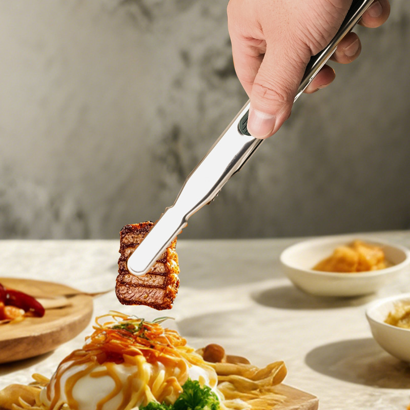 304ステンレス食品クリップバイキング料理クリップ韓国式のこぎり焼肉クリップパンクリップステーキバーベキュー食べ物クリップ|undefined