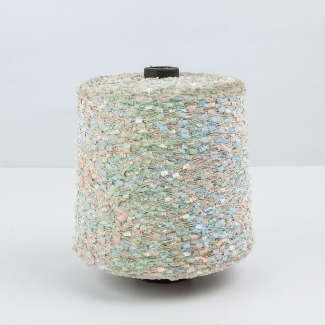 厂家直销特色花式纱线段染红旗纱10牙特种纱线厂家批发