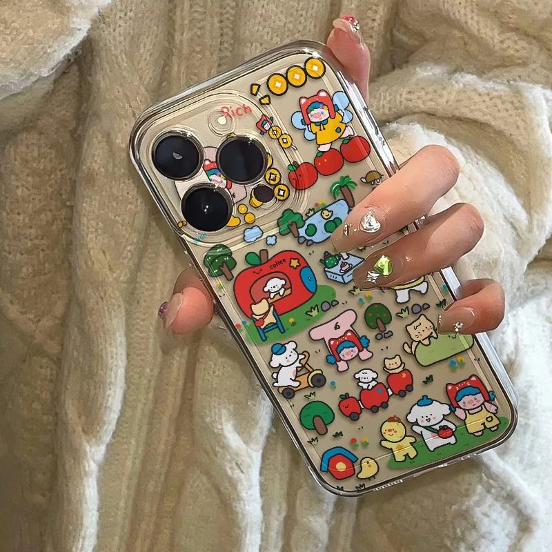 Spring Graffiti Girl Suitable for Apple 15Promax Mobile Phone Case Iphone11 Fun 14 Cute 13 Soft Case