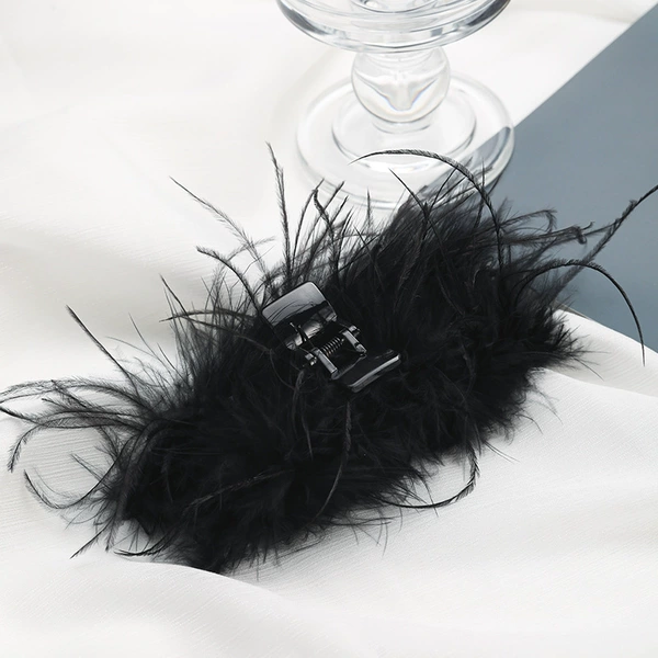 11cm black ostrich feather