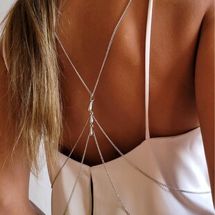 European and American sexy imitation pearl water drop shoulder chain sling women's matching body chain accessories shoulder chains