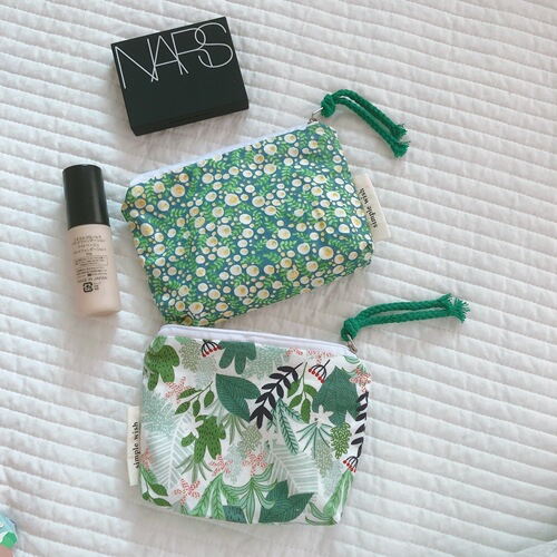 [Suxi cloth bag] Green pure cotton mini coin purse headphone lipstick storage bag aunt towel bag
