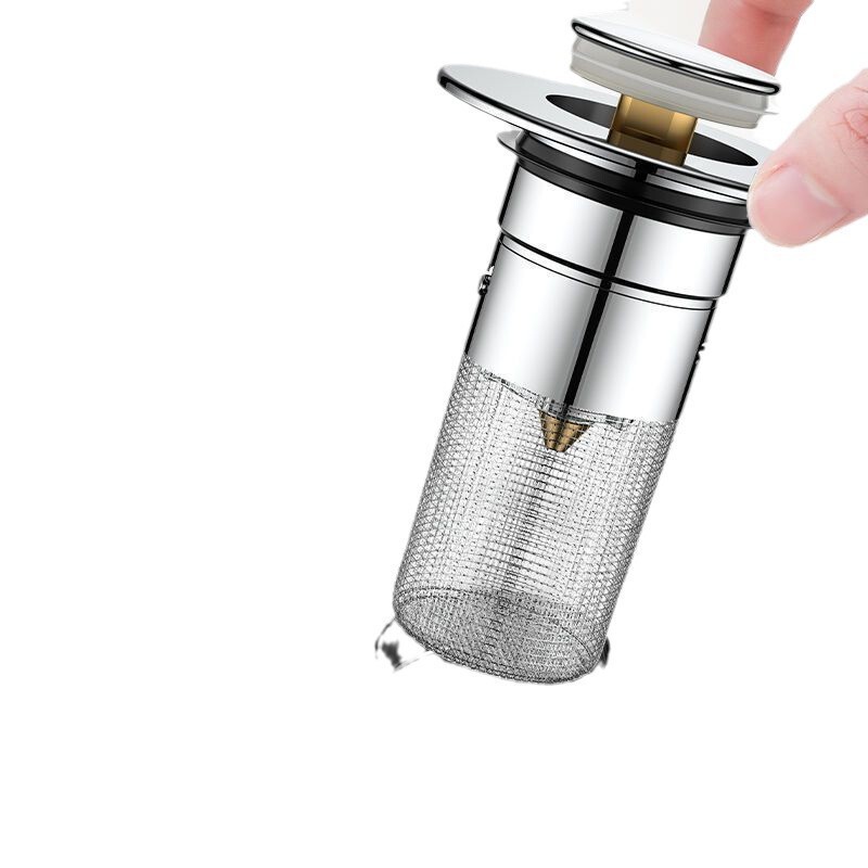 洗面器水漏れプラグバウンスコア洗面器プール下水器毛髪フィルター防臭取り外し汎用プッシュ式|undefined