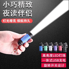 人気商品検索ミニ強光懐中電灯超明るいledキーホルダーライト携帯充電懐中電灯が長い