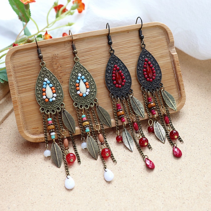 Retro ethnic universal elegant earrings drop-shaped