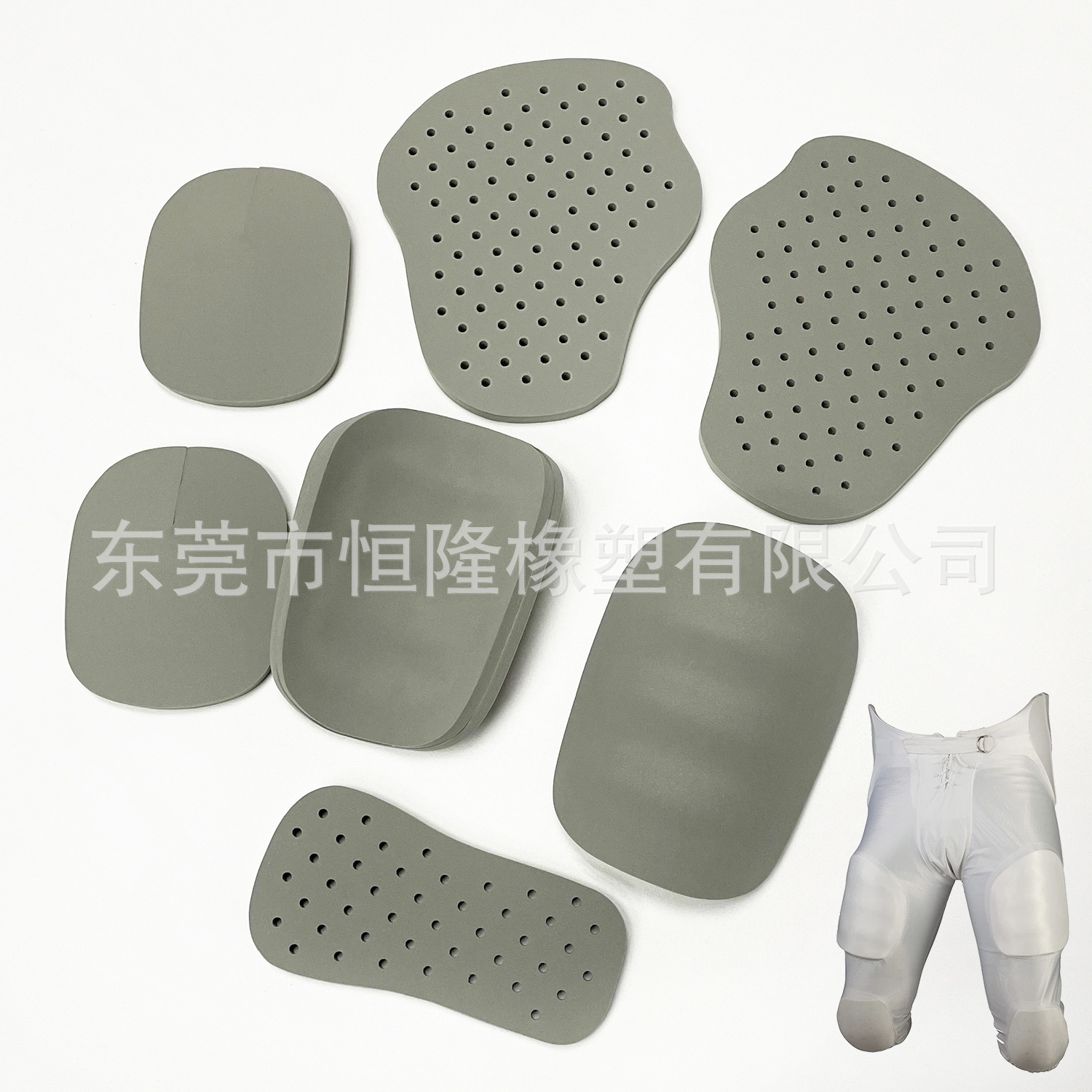 Three dimensional crooked design football protective gear