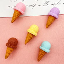 全新仿真食玩立体冰淇淋甜筒发卡子发夹原料洞洞鞋配件义乌饰品