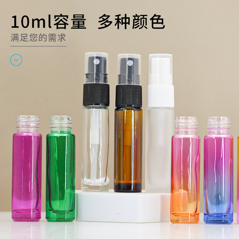 Botella de spray gruesa moldeada Botella de subempaque de perfume marrón Botella de soplado Botella de loción Botella de vidrio transparente de 10ml Botella de prueba
