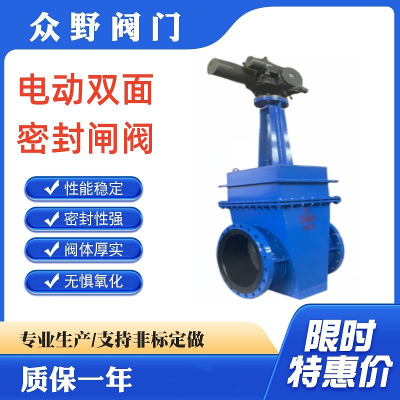 Z942J电动衬胶双面密封闸阀 铸钢 法兰 弱酸碱介质