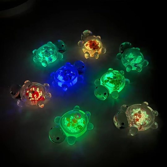 New Luminous Transparent Sequin Turtle Cute DIY Cream Glue Accessories Student Desktop Ornaments Trendy Play Jewelry