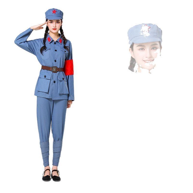 大人の赤軍パフォーマンス服、男性と女性の八路軍服、ステージ服、新しい第4軍服、軍ファンコーラス服、パフォーマンス服|undefined