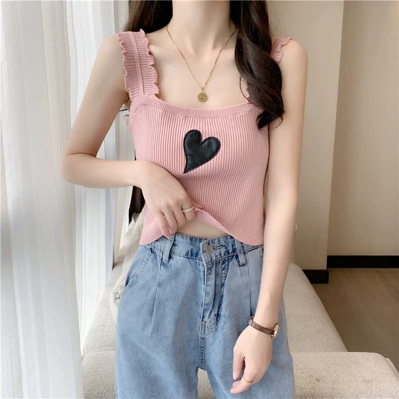 Женский топ из ледяного шелка, лето 2025, новинка, модный, универсальный, розовый, для девушек, подчеркивающий фигуру.