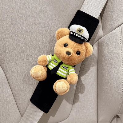 Seat belt shoulder pad Police Bear Plush Doll Shoulder