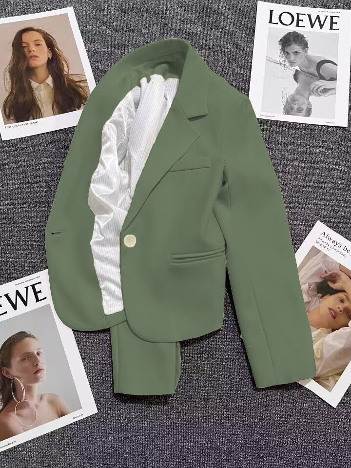 Chaqueta de Traje Casual para Mujer, Corte Holgado, Cuello de Traje, Manga Larga, para Primavera y Otoño