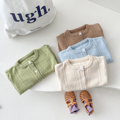  Spring and Autumn New Product Soft and Thin Hollow Cotton Baby Knitted Cardigan Baby Sun Protection Shirt Breathable Jacket
