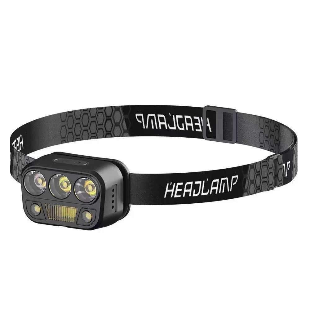 Lámpara de cabeza de absorción magnética ultra ligera USB multifuncional transfronteriza lámpara de cabeza de carrera nocturna lámpara de cabeza de pesca al aire libre lámpara de carrera
