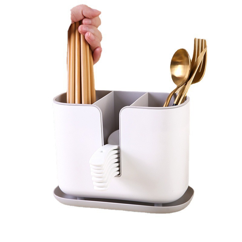 Jaula de palillos multifuncional con ranura doméstica ligera y lujosa palillos de drenaje de agua, palillos de soporte, cuchara de arroz, cesta de palillos multipropósito