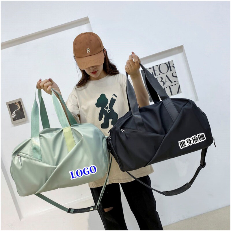 Fitness Bag Women's Sports Independent Shoe Compartment Yoga Bag Dry and Wet Separation Swimming Bag Oxford Cloth Water-Repellent Travel Bag