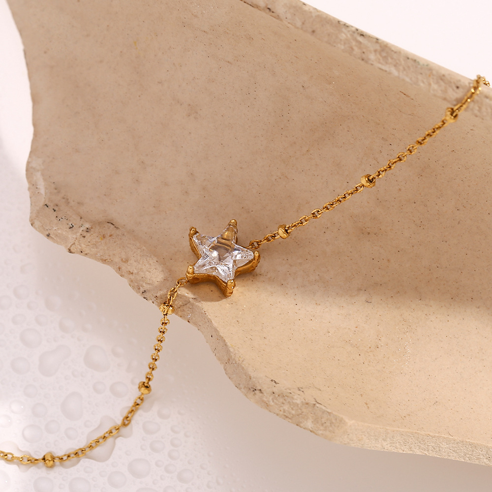 Diamond Five-pointed Star Stainless Steel Bracelet