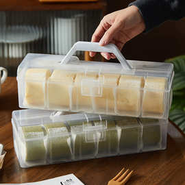 蛋糕卷包装盒可重复使用冷藏保存收纳保鲜盒甜品切件手提打包盒子