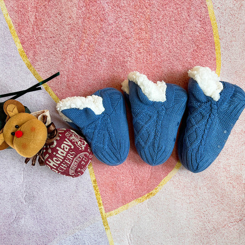 Children's Floor Socks with Fleece and Thickening Winter Warm Autumn and Winter Girls' Baby Anti-Slip Boys' Coral Fleece Indoor Socks